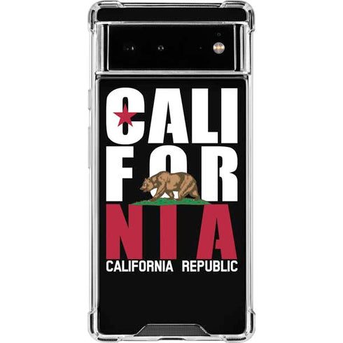 California Black Block Google Pixel 6 Clear Case